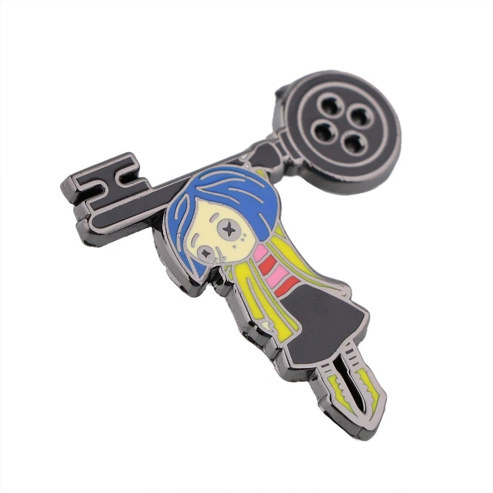 Эмалированная заколка для лацканов Coraline заколки рюкзаков броши на одежду Милая