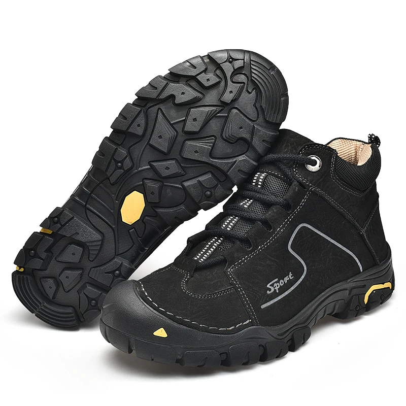 

Genuine Leather Snow Boots Men Shoes Adult Winter Short Plush Men Boots Ankle Boots Fashion Comfort Work Footwear Winter Shoes