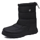 Зимние мужские ботинки, теплые меховые зимние ботинки, водонепроницаемая обувь, мужские удобные ботинки без шнуровки, мужские ботинки большого размера