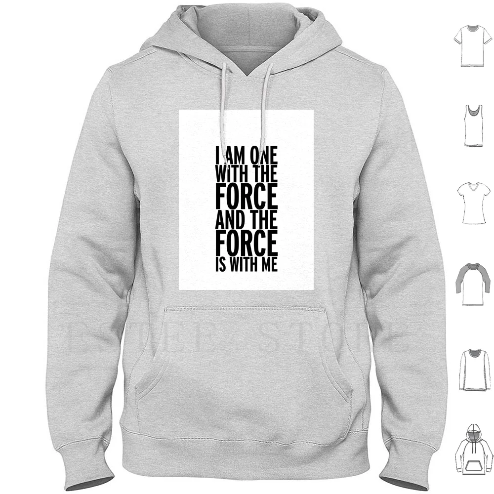 Я один с силы (черный текст) Толстовки Force Rogue One гидро клубника корова