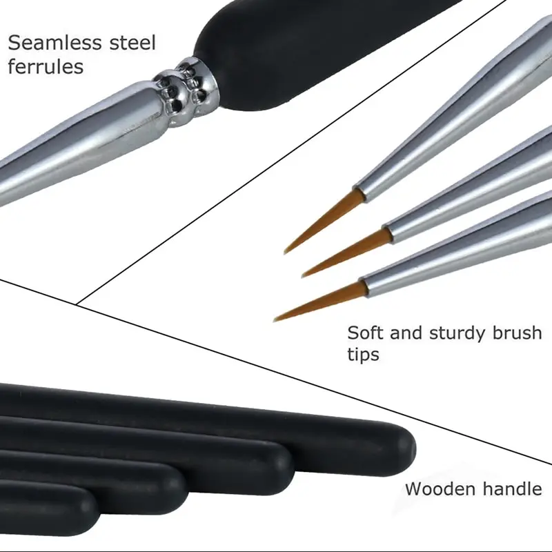 

9pcs Professional Paint Fine Painting Pen Nylon Hair Brush Sets Detail Painting Drawing Line Pen Brush Art Supplies