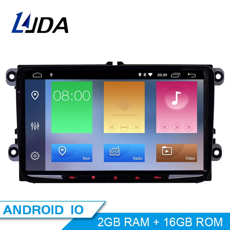 Автомобильный DVD плеер LJDA 2 Din 9 дюймов Andorid 10 0 для Volkswagen VW Passat B6 Polo Golf 4 5 Touran T5 Bluetooth GPS