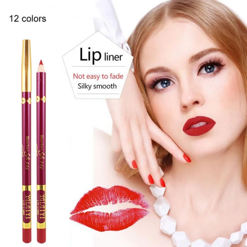 12 цветов сексуальный карандаш для губ помада Стойкий матовый яркие блестящие