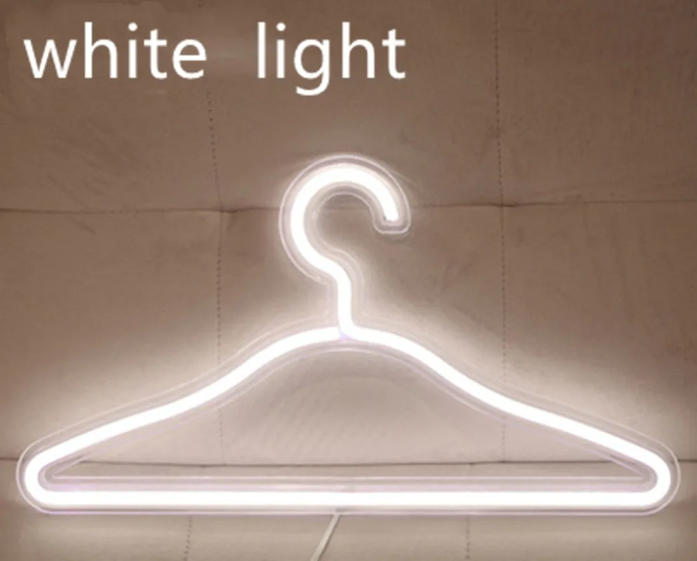 Светодиодный неоновый светильник подставка для одежды с питанием от USB вешалка