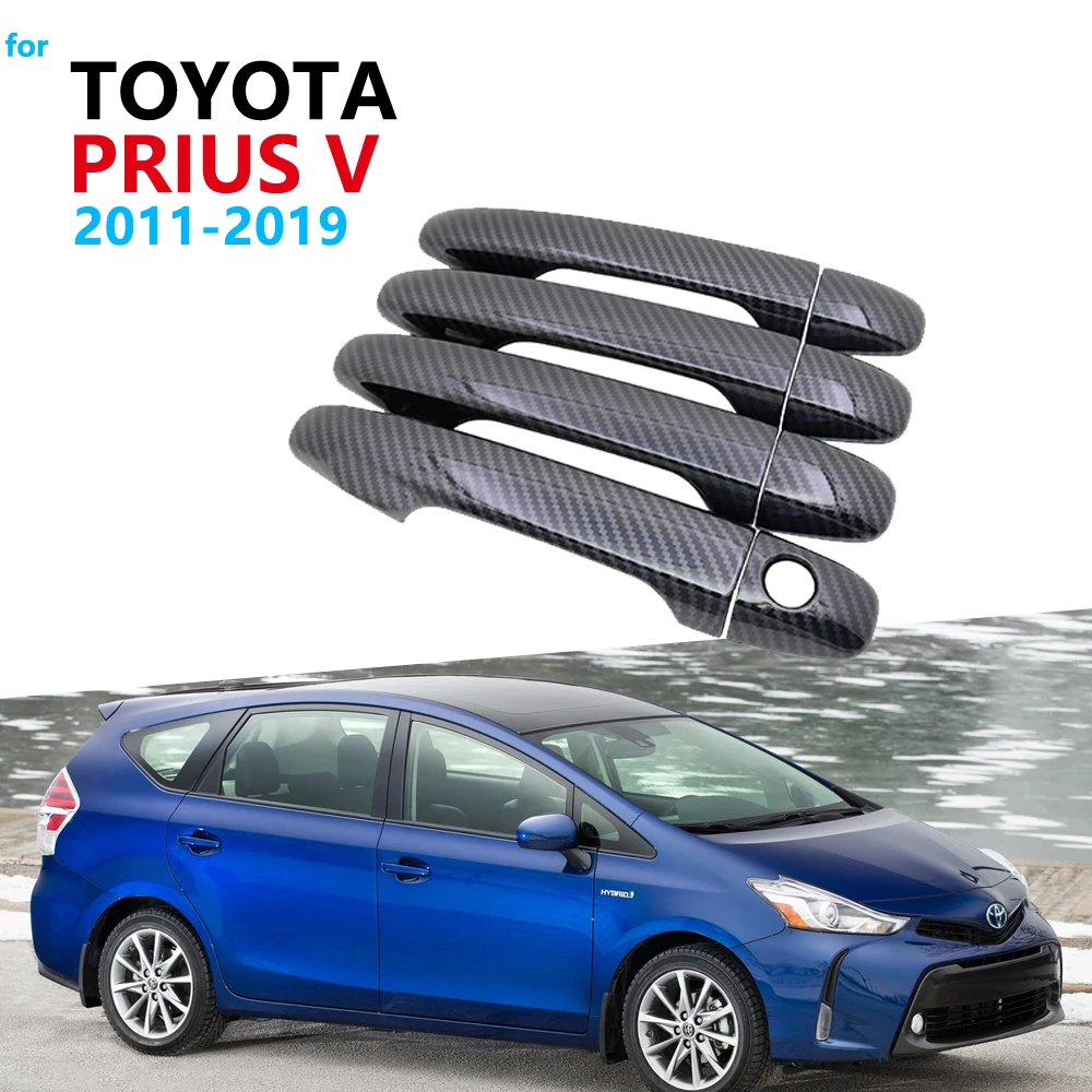 Комплект обшивки ручки двери из углеродного волокна для Toyota Grand Prius + v Alpha Wagon ZVW40