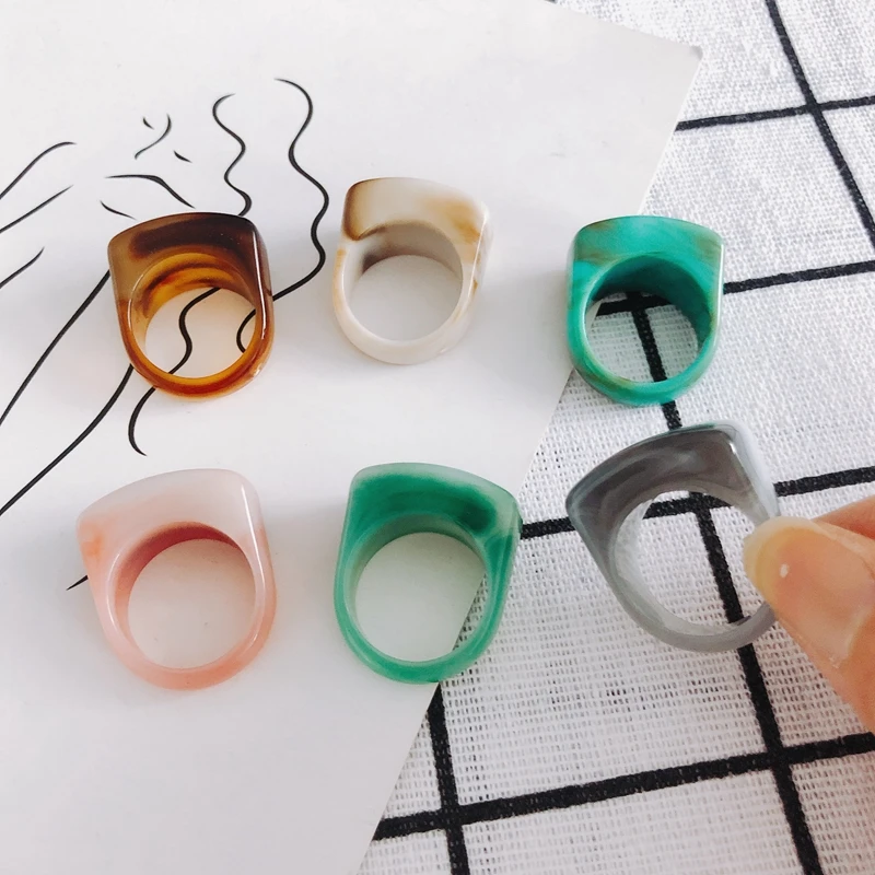 

DIY jewelry accessories wholesale small fresh resin material retro ring finger ring material accessories
