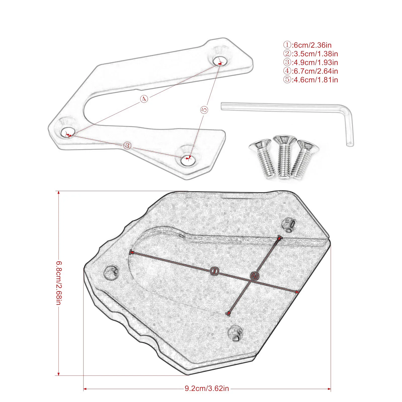 Подставка для мотоцикла CNC с подножкой боковая подставка увеличивающая