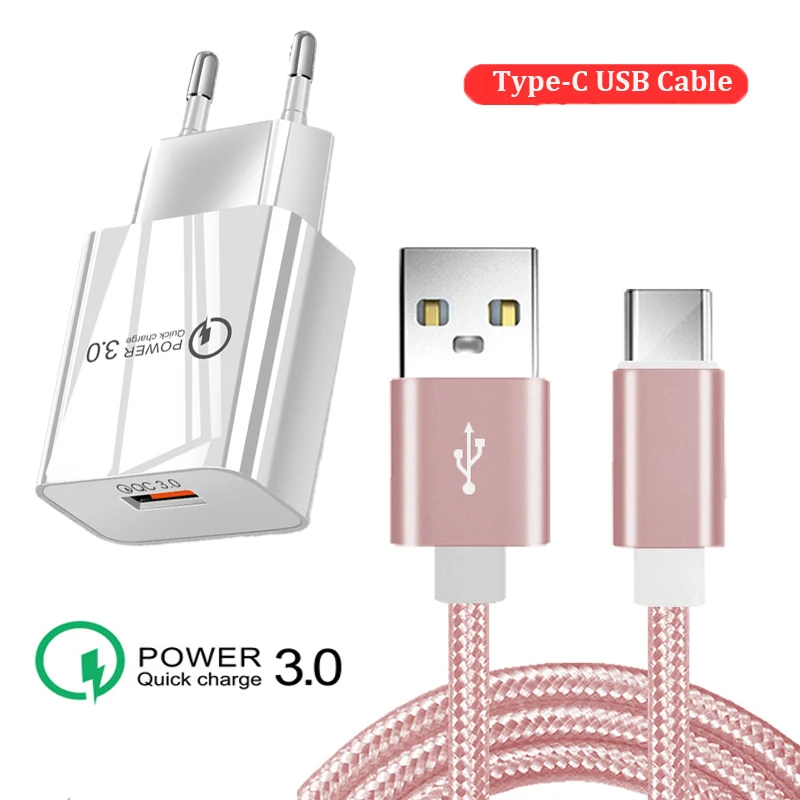 Быстрое зарядное устройство для Samsung S8 S9 S10 Plus Note 8 9 Xiaomi 5X 6X 10 Lite Type C USB плетеное QC 3 0