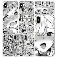 waifu anime girl japan face phone case cover for iphone 13 11 pro 12 mini 7 8 6 6s plus xr x xs max se 5 5s art customized