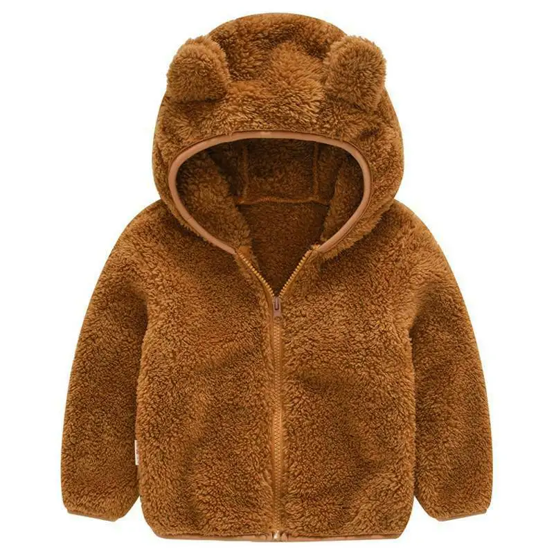

Toddler Kids Winter Coat Boys Girls Solid Color Cute Ear Zipper Hooded Outwear Long Sleeve Jacket