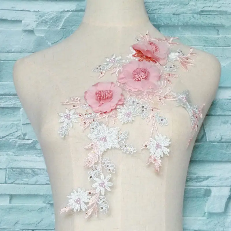 1 шт. красивая вышитая Цветочная аппликация нашивки для одежды платья модный