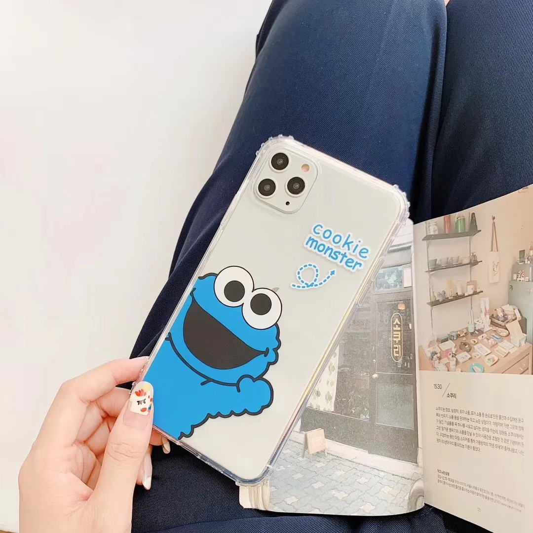 Милый мультяшный чехол с изображением улицы Сезам Элмо cookiemonster для iPhone 7 8 Plus 11 Pro X