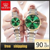 olevs top brand couple stainless steel watch elegant automatic wrist watch business luxury mens watch waterproof gold watch