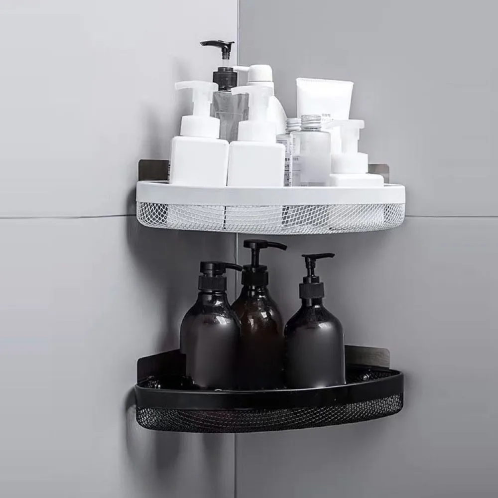 

1PC Corner Bathroom Shelf Wall Mounted Hollow Out Shower Caddy Shelf Bathroom Organizer for Bedroomm Toilet Kitchen Balcony