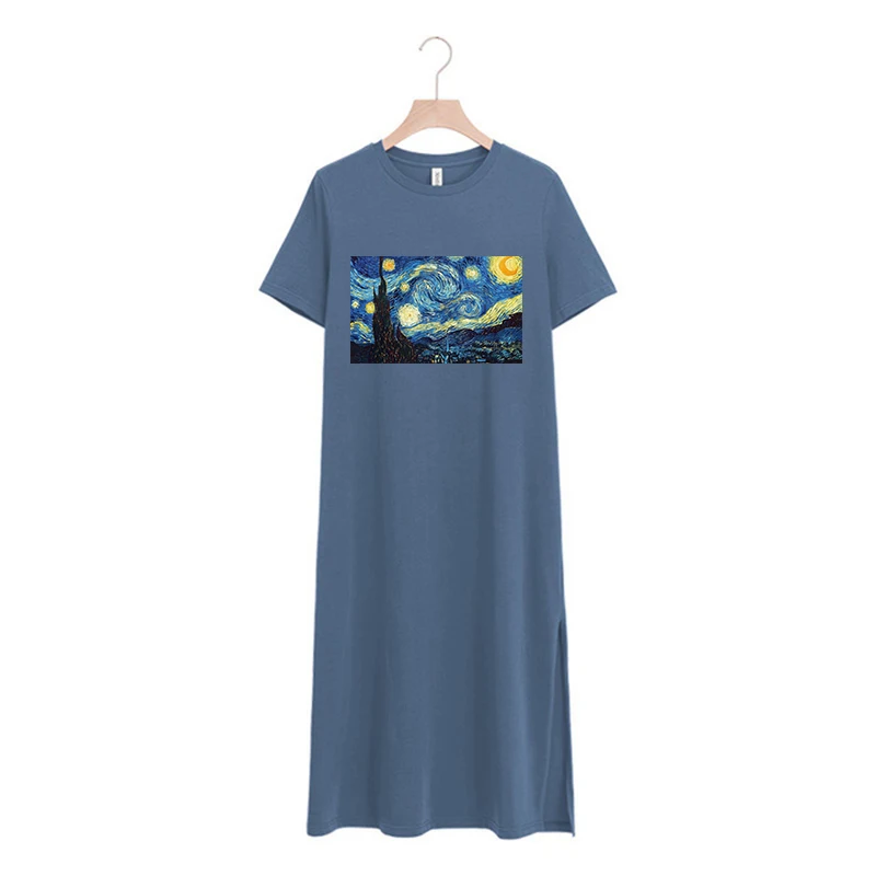 

Новинка 2021, женские платья из 94% хлопка, Повседневная Свободная пикантная вечерняя одежда с разрезами по бокам, женская одежда Y2k