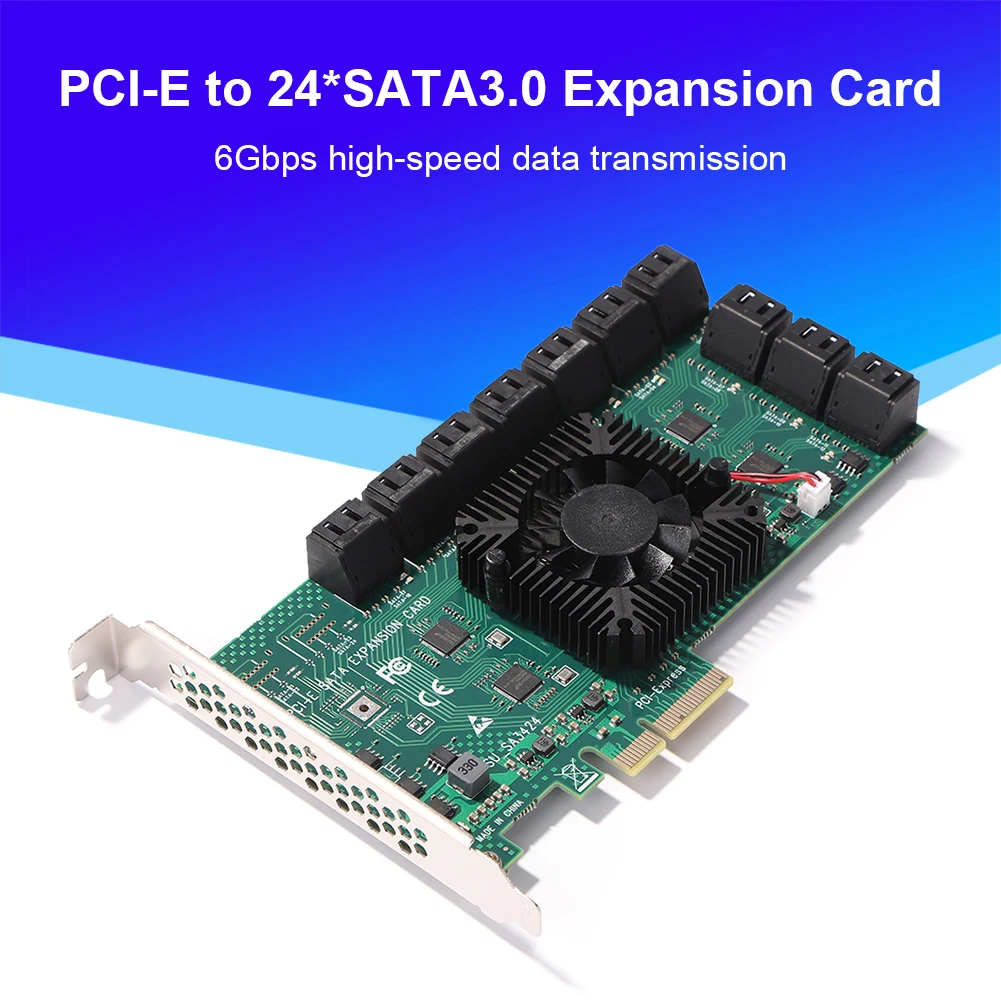 

Адаптер штекера PCI-Express X4 на SATA 3,0, 6 Гбит/с, ASM1064