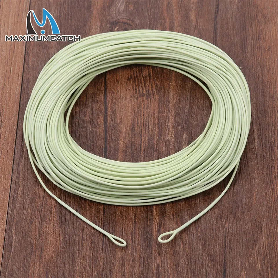 Moss Green Maximumcatch 100FT 1/2/3/4/5/6/7/8WT Вес вперед плавающая нахлыстовая леска со сварными петлями - Цвет: Moss Green