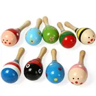 Детский песочный молоток, деревянные погремушки, игрушки, милый цветной музыкальный инструмент, звуковой инструмент, игрушка для обучения младенцу, 1 шт., случайный цвет