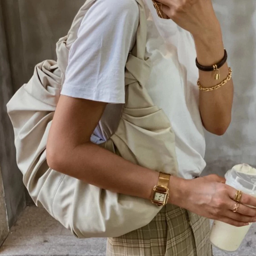 

Винтажные дамские сумочки с рюшами, модные плиссированные сумки на плечо в стиле ретро, большая женская сумка-хобо с полумесяцем, кошелек дл...