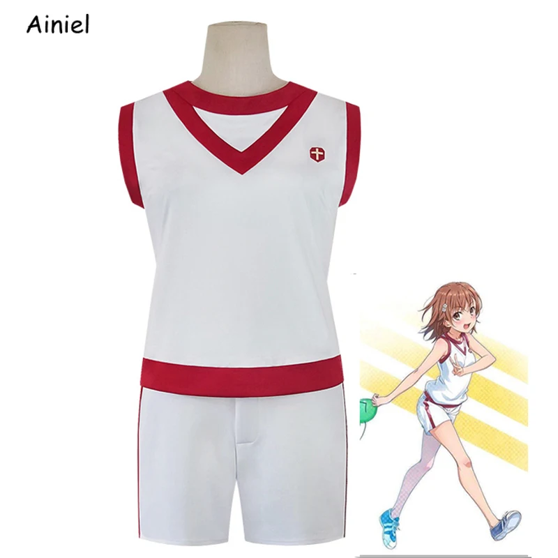 Аниме некоторые научный Railgun Косплей костюмы Toaru Kagaku no Misaka Mikoto рубашка шорты Shirai