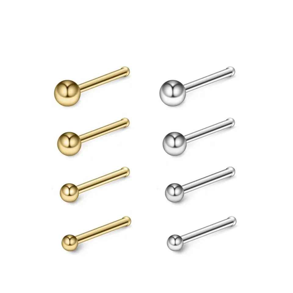 Женское кольцо для носа из серебра 925 пробы с круглым пирсингом|Украшения волос