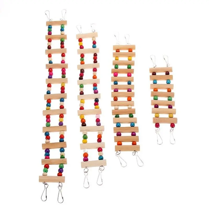 Деревянный игрушечный хомяк лестница для птиц мост с 4 крючками Прямая поставка |