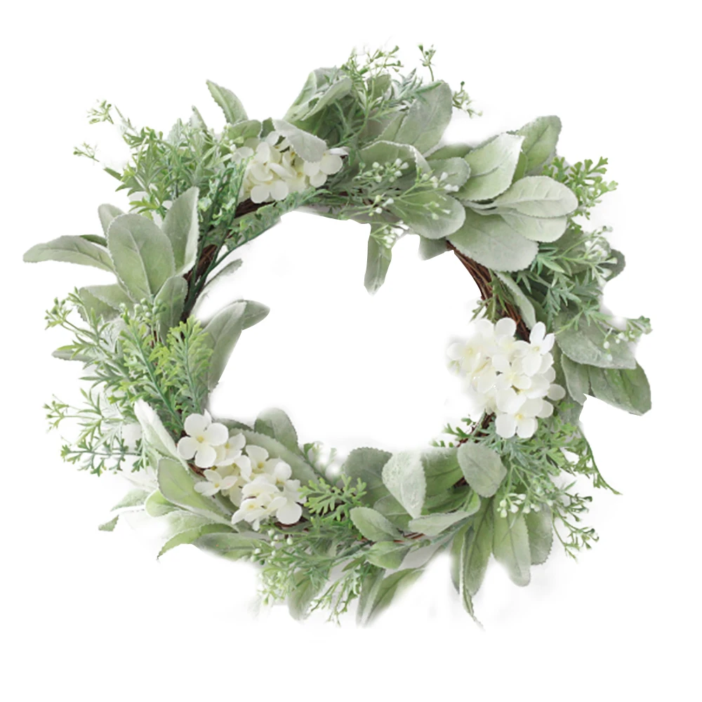 

Front Door Artificial Silk Flower Wreath With Green Leaves Door Wreath For Wedding Wall Home Decor