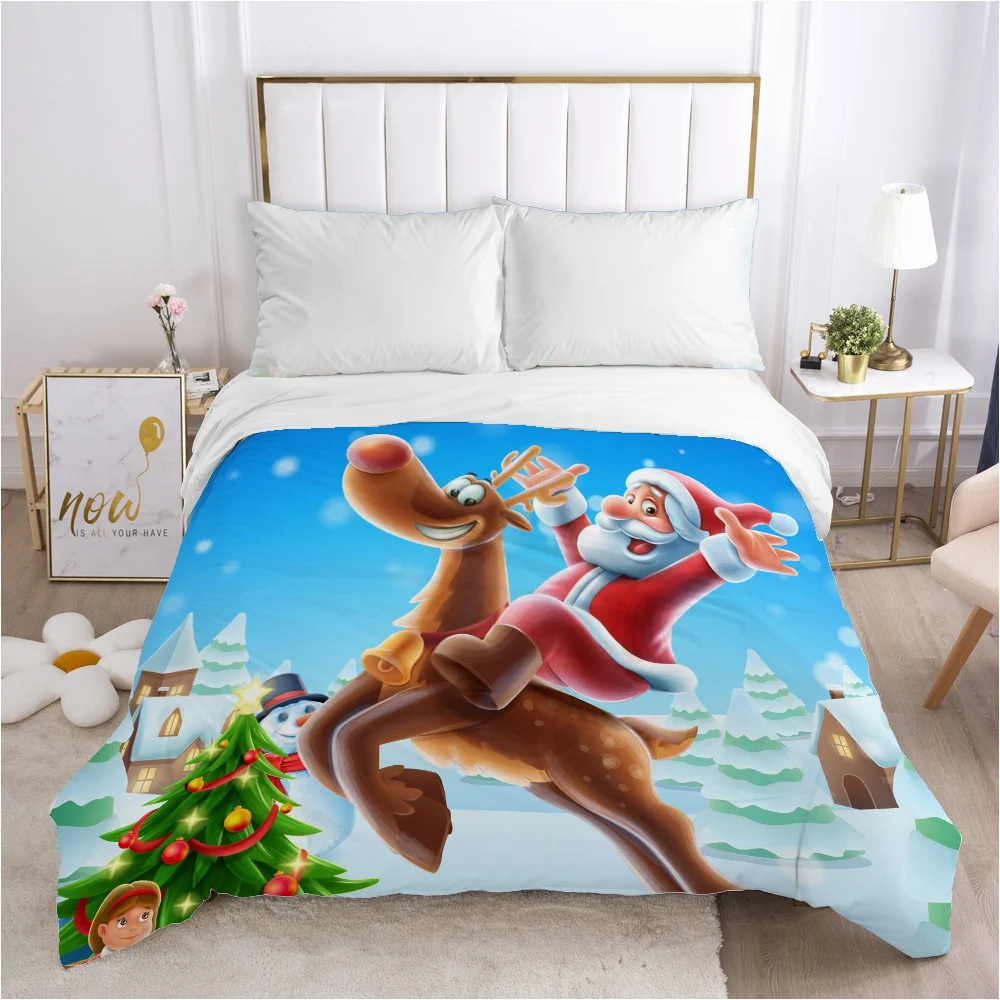 

Christmas santa claus Duvet cover Quilt/Blanket/Comfortable Case 140x200 240x220 240x260 Queen King Single Bedding for Home Elk