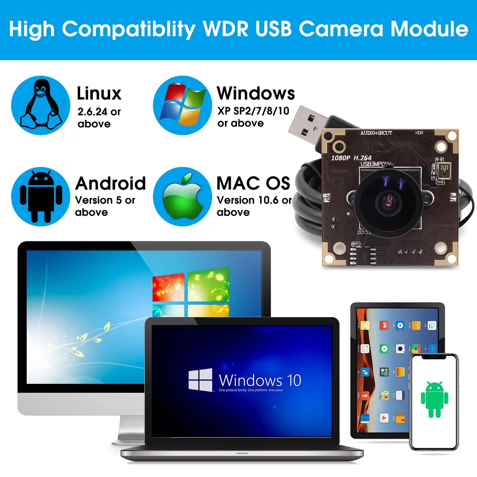 ELP 2MP/3MP WDR H.264 30fps широкоугольный объектив 170 градусов рыбий глаз Бесплатный