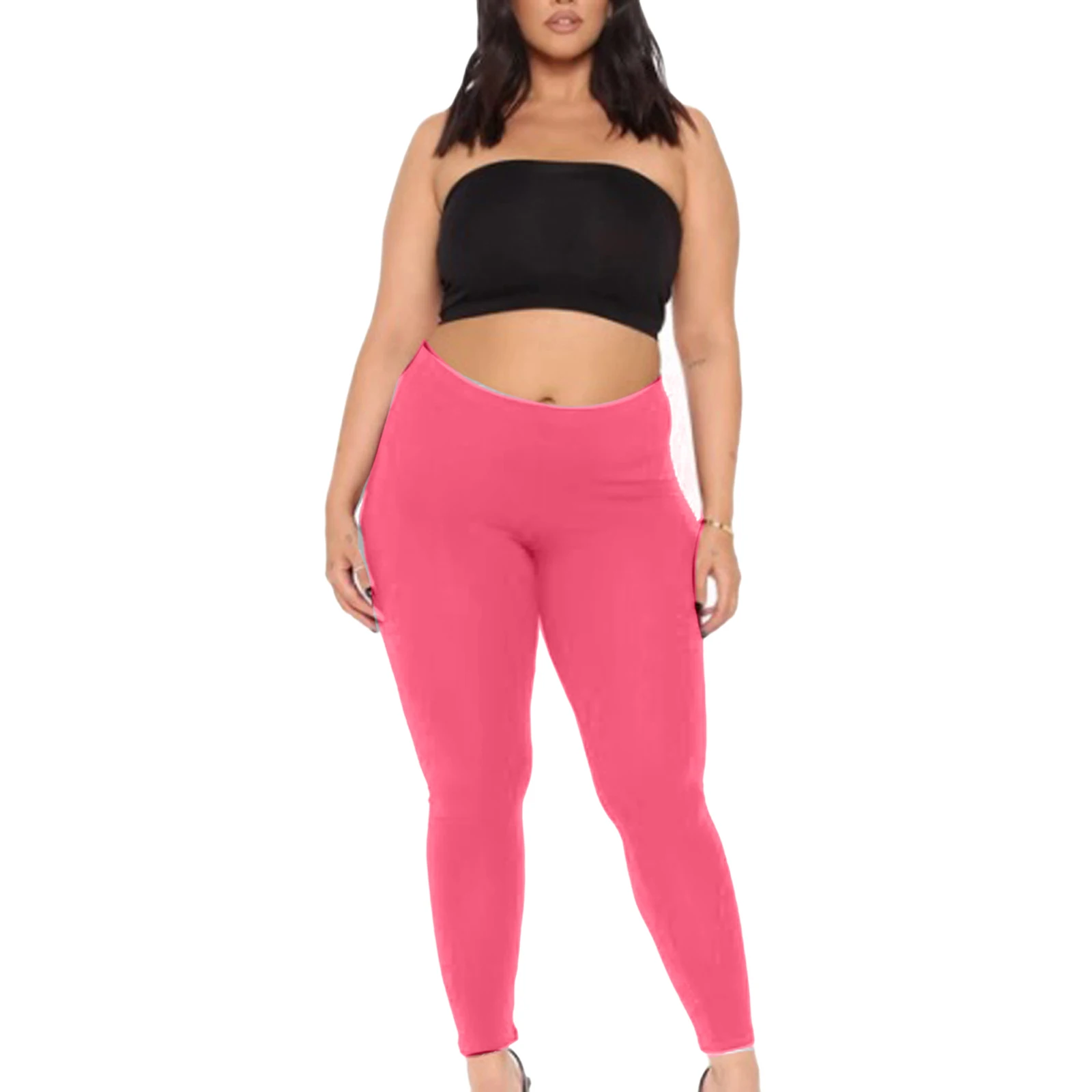 Размера плюс для занятия йогой одноцветные длинные штаны с завязкой на