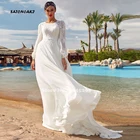 Женское свадебное платье It's yiiya, белое элегантное платье в стиле бохо с длинными рукавами в мусульманском стиле на лето 2022