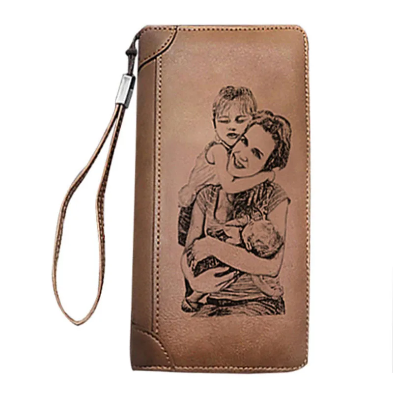 

Women's PU Leather High Capacity Wallet Personalized Custom Photo Gift for Mother's Day Gifts for Mon Wife Grandmother Wallets