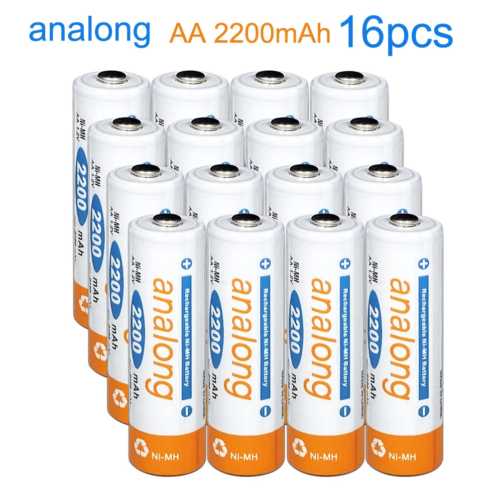 16PCS AA Battery 2-16 шт AA Аккумуляторная батарея 1,2 v Ni-MH 2A батареи перезаряжаемые для часов игрушки камеры - Цвет: 16PCS AA Battery