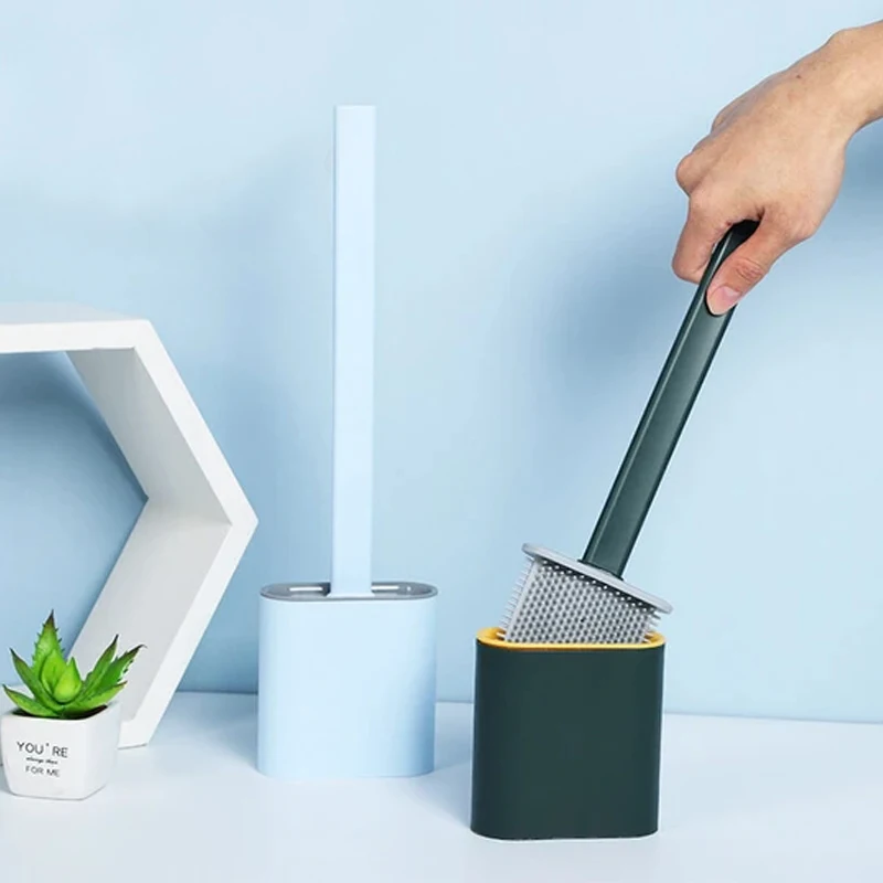 Силиконовая щетка для унитаза с основанием резиновая головка держатель