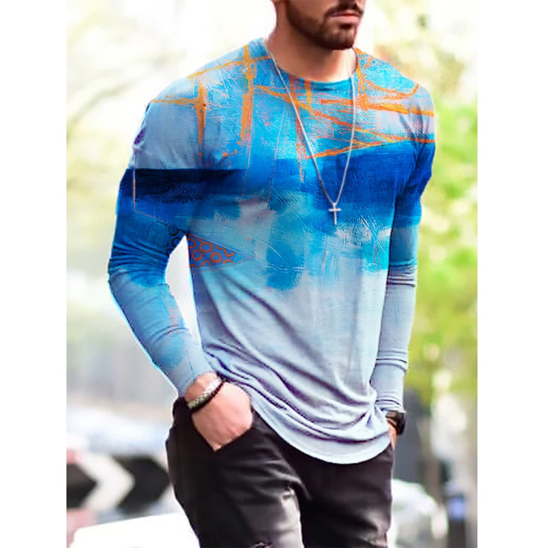 

Spring Autumn Pop Men Oversized Vintage Long Sleeve T Shirts Fashion Harajuku Ethnic Print O-neck Tshirt For Men Camiseta Mujer