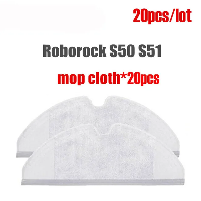 2pcs mop Основной щетки hepa фильтр, боковая щетка комплект для Xiaomi Mi вакуумный 1st робот Roborock S50 S51 S55 E35 T60 T61 T65 запчасти - Цвет: 2pcs mop