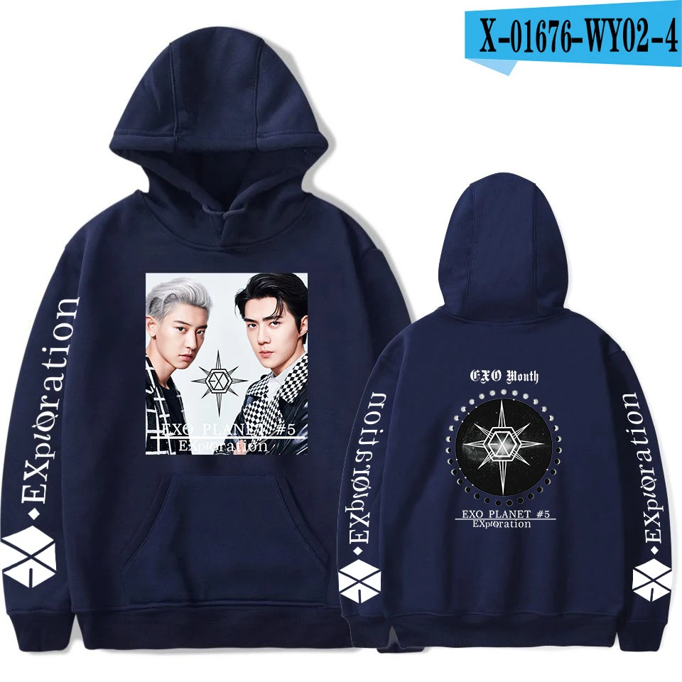 S Новое поступление EXO планета#5 толстовки Для мужчин повседневный пуловер уличная Толстовка Sudadera Hombre Male; EXO планета#5 Толстовка Для мужчин - Цвет: S
