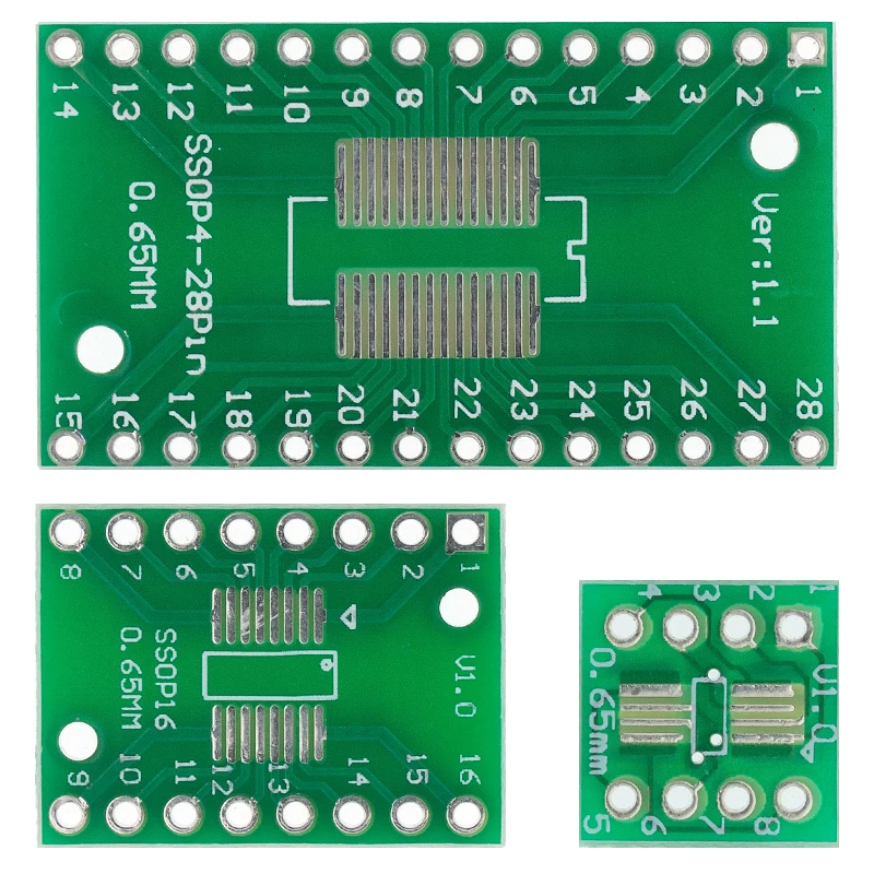Плата PCB SMD для DIP-адаптера, плата преобразователя SOP MSOP SSOP TSSOP 8 16 28 SMT To DIP, 10 шт. Плата PCB SMD для DIP-адаптера, плата преобразователя SOP MSOP SSOP TSSOP 8 16 28 SMT To DIP, 10 шт.