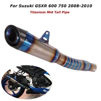 slip for suzuki gsxr600 gsxr750 2008 2009 2010 motorcycle exhaust muffler mid tail pipe system titanium blue