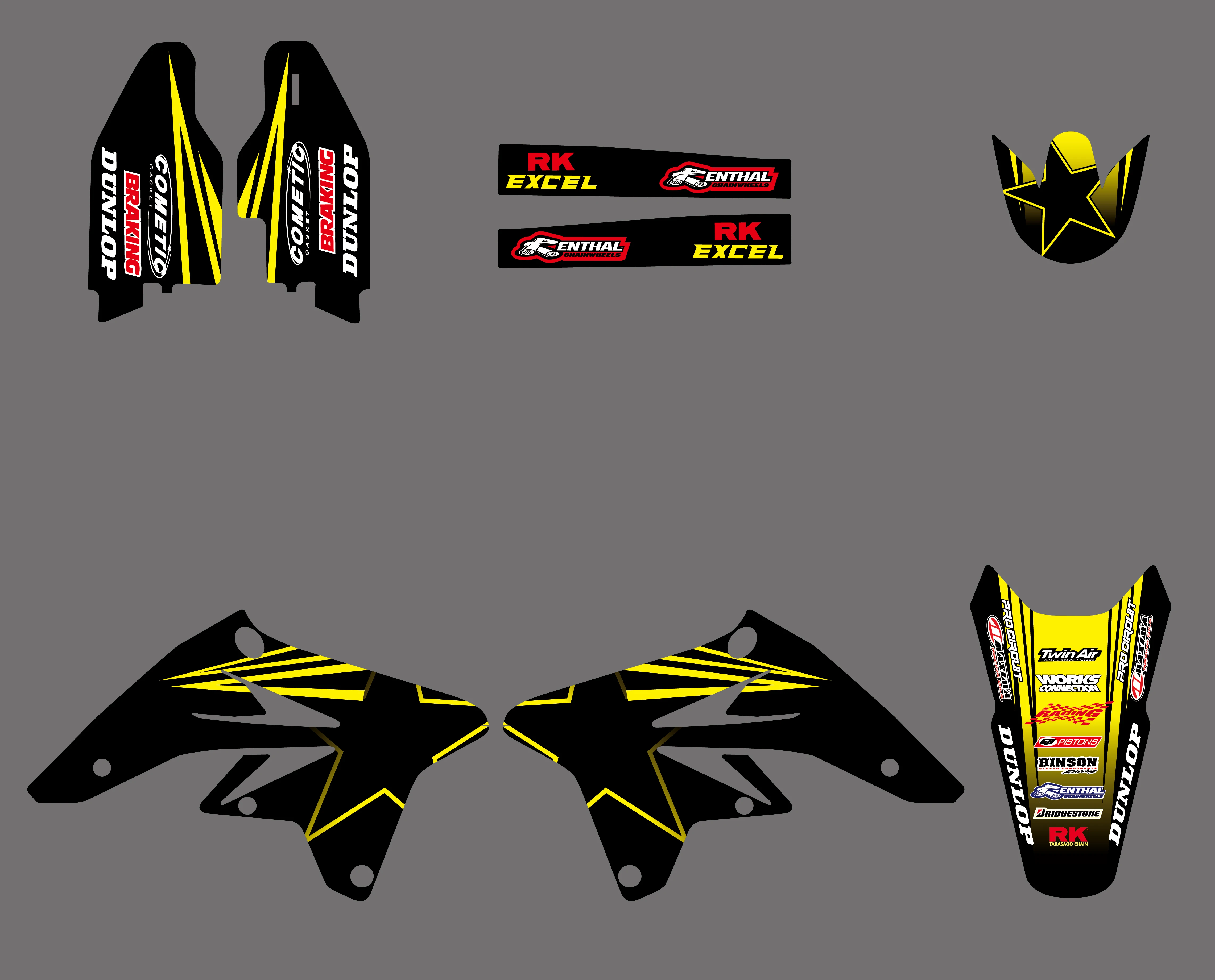 H2CNC Графика & Фон наклейка Стикеры Наборы для Suzuki RMZ250 RM Z250 2007 2008 2009 РМЗ Z 250|sticker kit|team