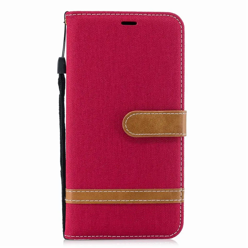 Red В ковбойском стиле из джинсовой ткани кожаные чехлы для samsung J6 J4 J2 Pro A6 A8 плюс A5 A3 A530 J330 J530 J3 J5 S7 S8 S9 плюс Чехол P07F - Цвет: Red