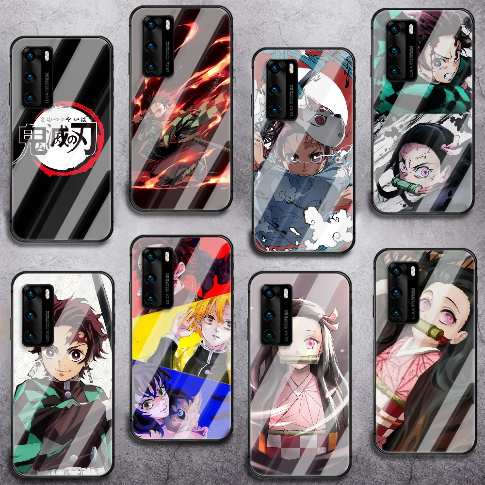 

Demon Slayer Tempered Glass Phone Case Cover For Huawei Honor Mate P 8 9 10 20 30 40 A X I Pro Lite Smart 2019 Painting Hot Etui