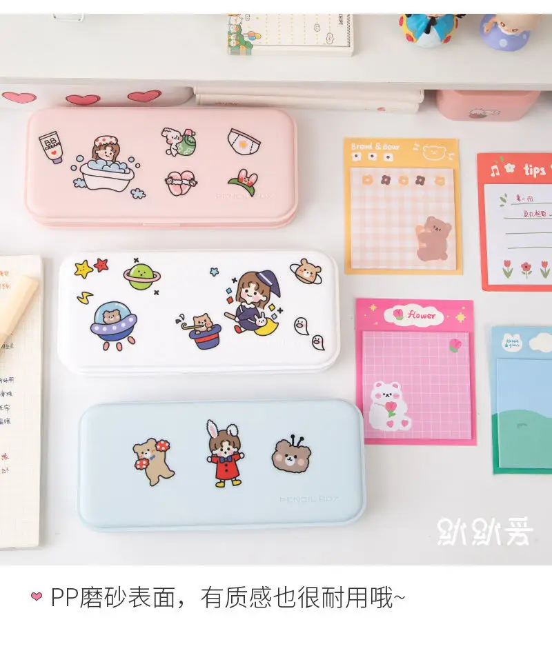 

New Arrival Kawaii DIY Free Stickers Hot Pencil Box Penholder Pencilcase Storage Organizer School Stationery School Supplies