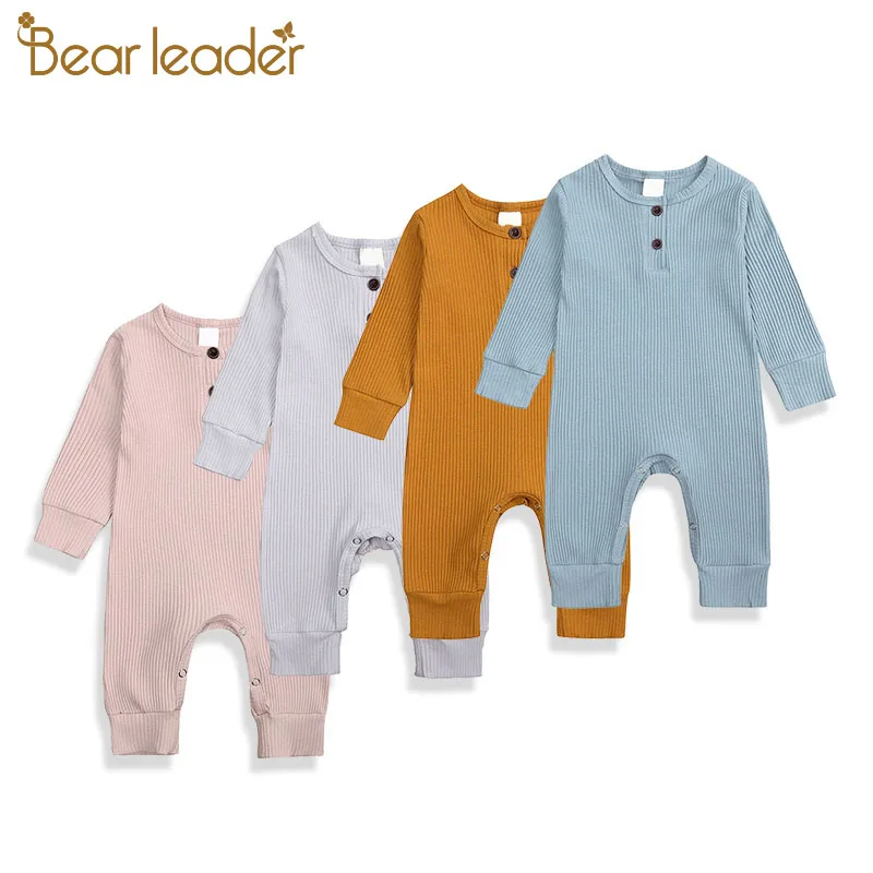 

Bear Leader Newborn Baby Solid Rompers New Spring Infant Boys Girls Casual Jumpsuit Long Sleeve Toddler Costume Fashion Rompers