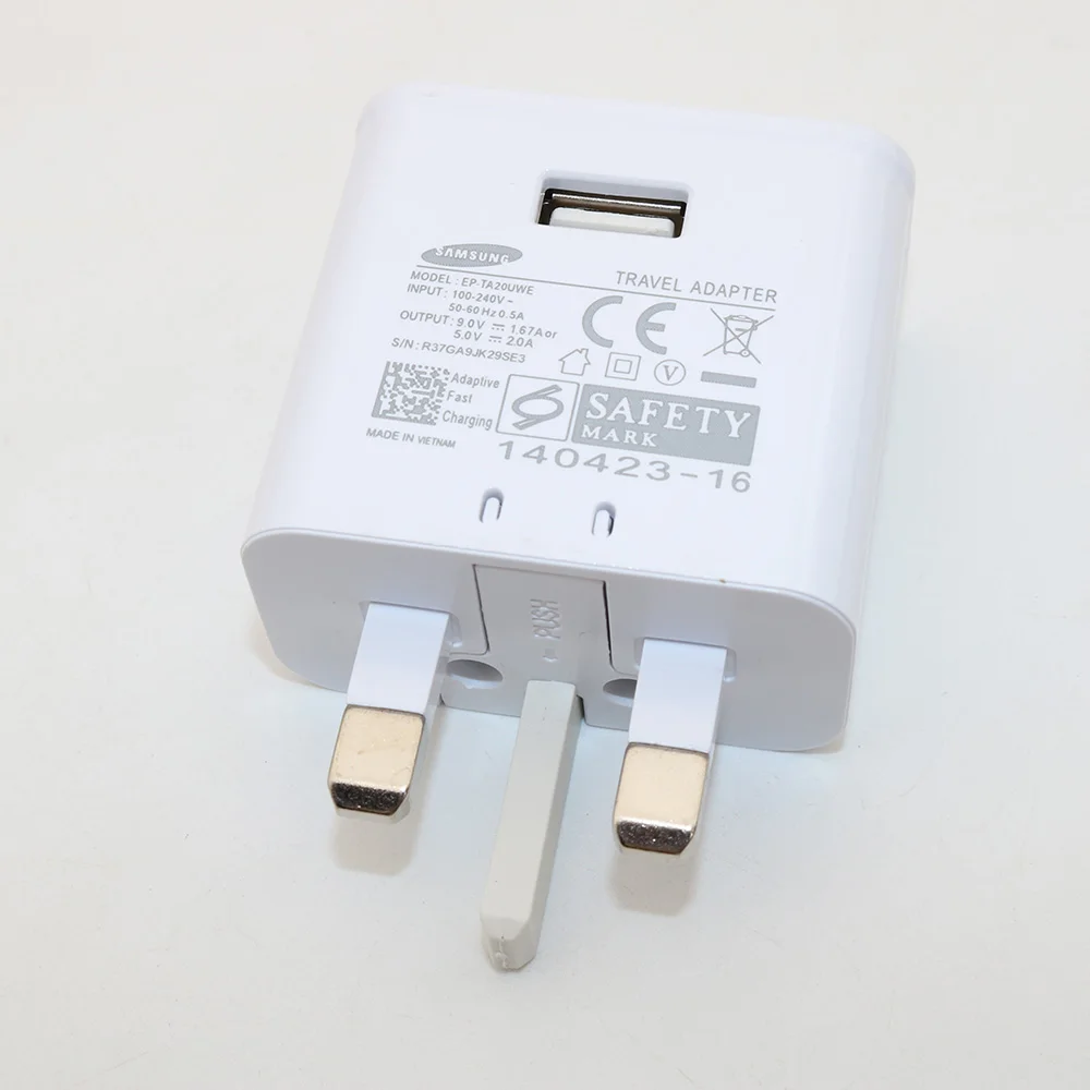 Оригинальное Адаптивное быстрое зарядное устройство Samsung UK 9 В/1 67 А USB-адаптер для
