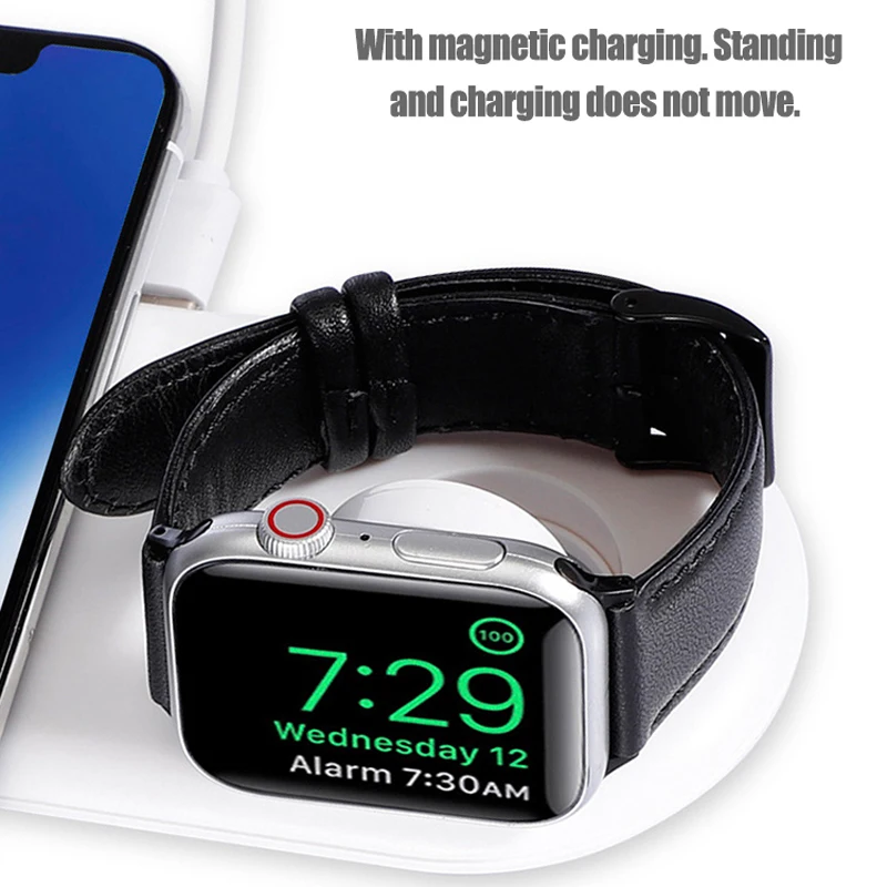 qi wireless charger pad 2w magnetic watch charging for apple iwatch 5 4 3 2 1 qc3 0 quick charge for iphone 11 pro xs max x 8 free global shipping