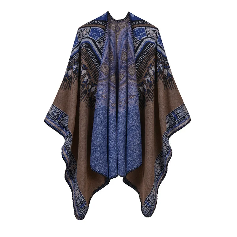 

Easy Matching Long Women Capes Ethnic Geometric Ladies Warm Cape National Beach Warm Shawl Ladies Wraps Ladies Poncho Autumn