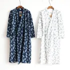 Пижама юката мужская из 100% хлопка, халат, японское кимоно, кардиган свободного покроя, тонкая летняя длинная ночная рубашка