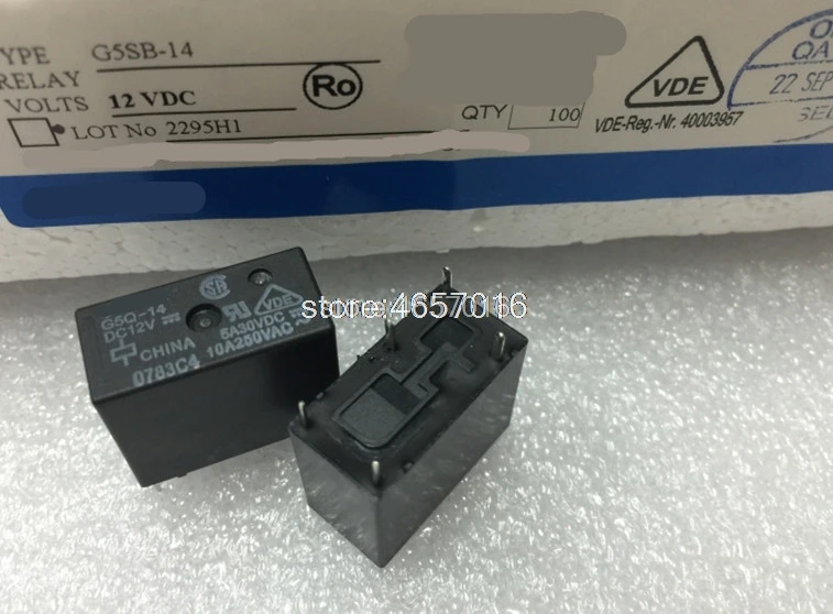 

5 шт./лот новое и оригинальное реле G5SB-14 12V 12VDC1 ON 1 с замкнутым
