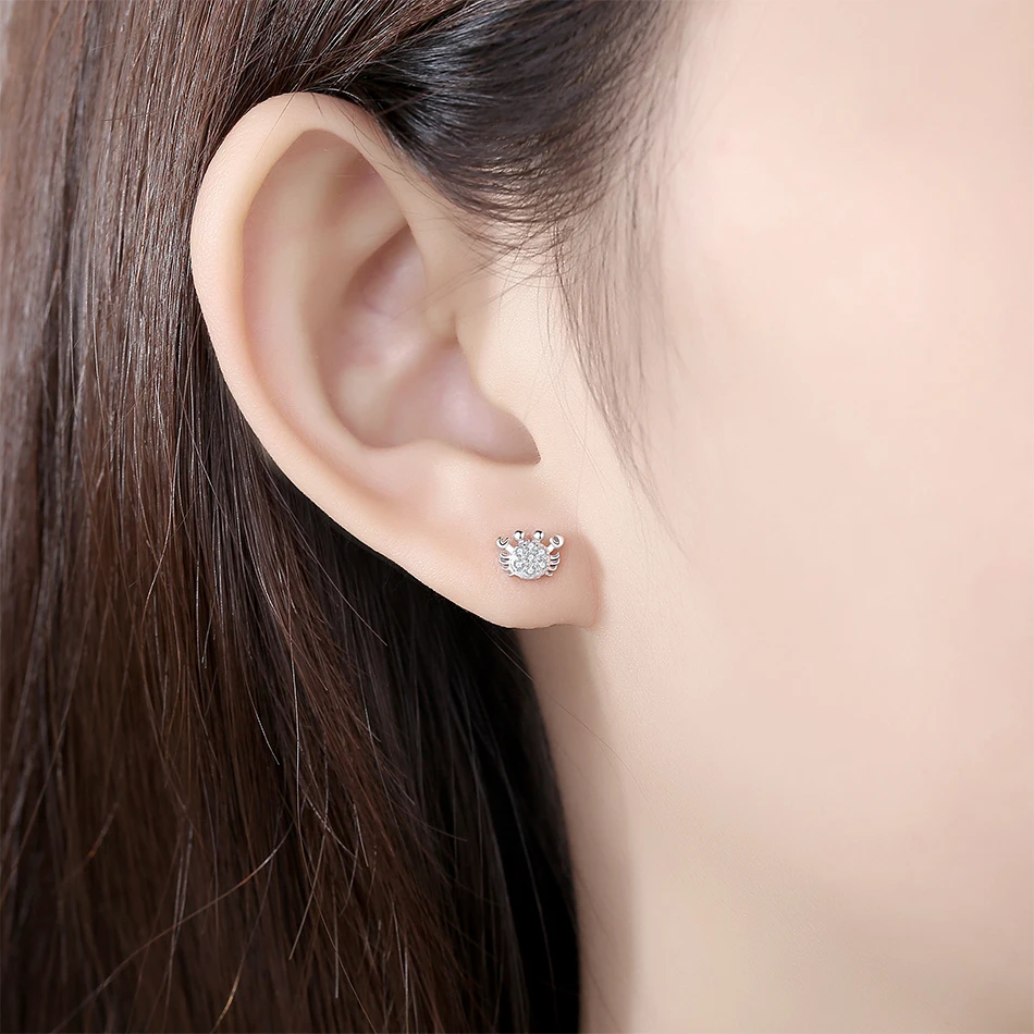 Женские серьги гвоздики из серебра 100% пробы с фианитом|Серьги-гвоздики| |